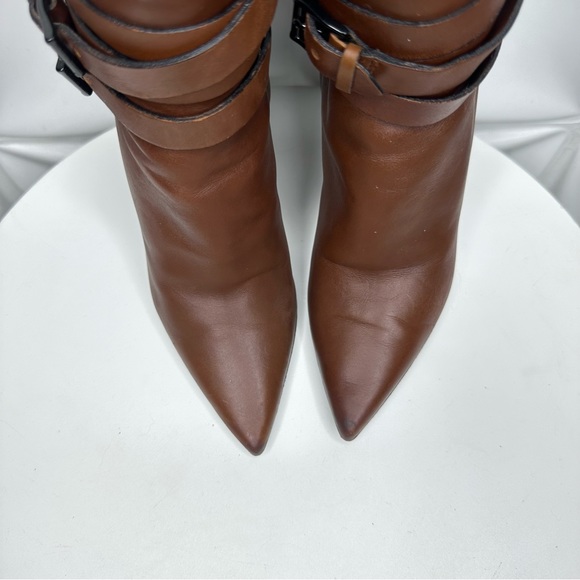 BURBERRY brown boots pointed toes ankle straps sz 37 1/2 - Picture 8 of 15